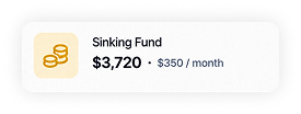 Sinking Fund Pot: $3,720 balance, $350 per month